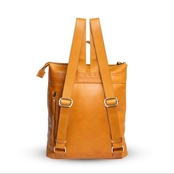ANDAR The Addison Leather Backpack Purse Bag Full Size Camel Tan Brown - Picture 9 of 11